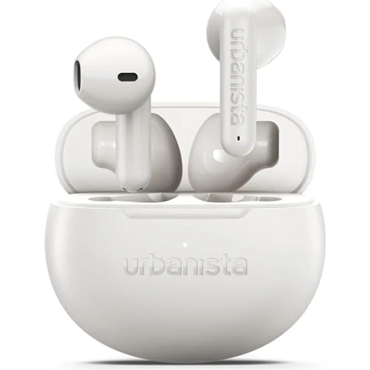 Urbanista Austin 2, True Wireless Stereo Kopfhörer mit aktiver Geräuschunterdrückung, 25 Stunden Akkulaufzeit, spritzwassergeschützt, Weiß – Bild 1