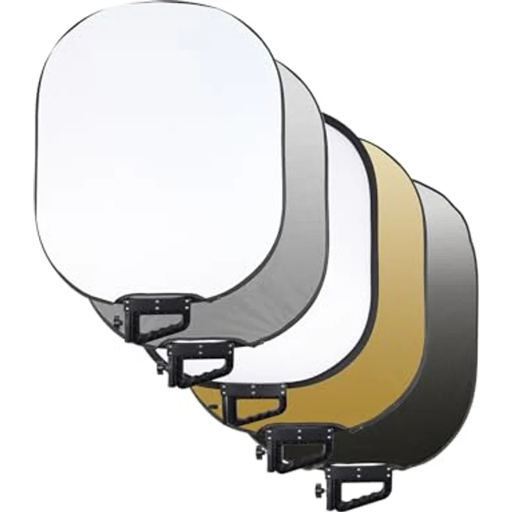 Rollei 5in1 Faltreflektor Comfort Pro 60x75 cm, Aluminium-Konstruktion mit Haltegriff für vielseitige Lichtsteuerung – Bild 4