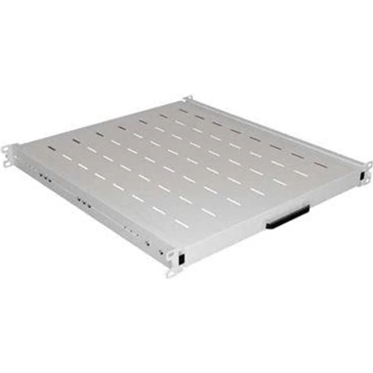 Lanberg Rack-Schieberegal 1U, 445 x 500 mm, Tragfähigkeit bis 35 kg, 4-Punkt-Montage, Grau RAL7035