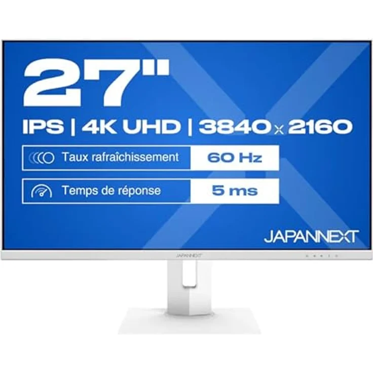 JapanNext 68,5 cm UHD Monitor mit HDMI/DP Anschlüssen, Weiß, IPS-Panel und hoher Bildqualität – Bild 1