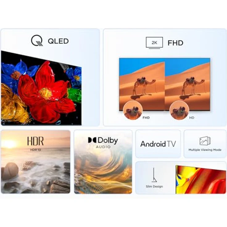 TCL 43V5C, 43“ Full HD Smart QLED Fernseher mit Android TV, HDR, Google Cast & Home, schlankes Design – Bild 4