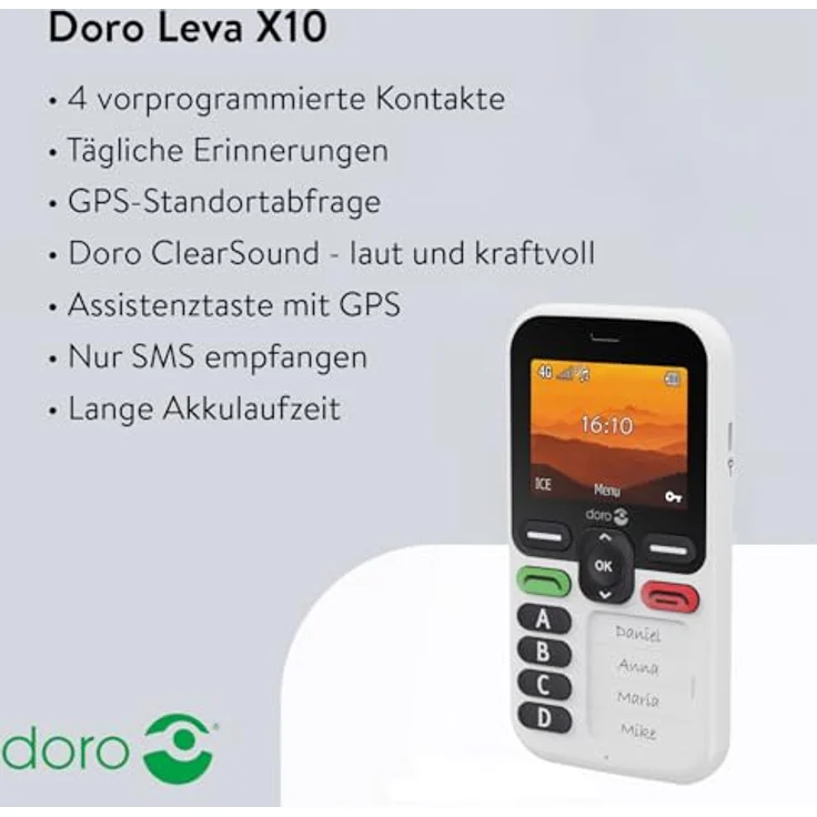 Doro Leva X10 White/Black, Smartphone mit innovativem Design – Bild 2