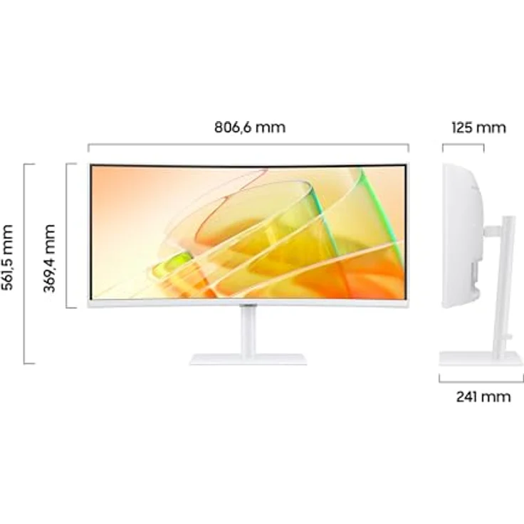 Samsung ViewFinity S65TC Curved Monitor, 34 Zoll, VA-Panel, 3.440 x 1.440 Pixel, HDR10, KVM-Switch, 100 Hz, 5 ms Reaktionszeit, Höhenverstellbar – Bild 2