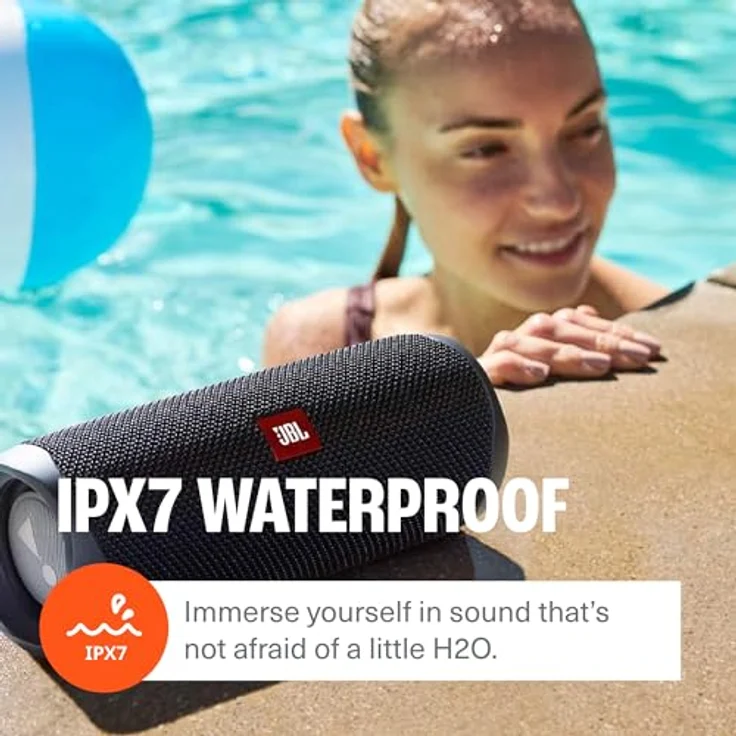 JBL FLIP 5 Waterproof Portable Bluetooth Speaker - Teal, Black, 2.3 – Bild 6
