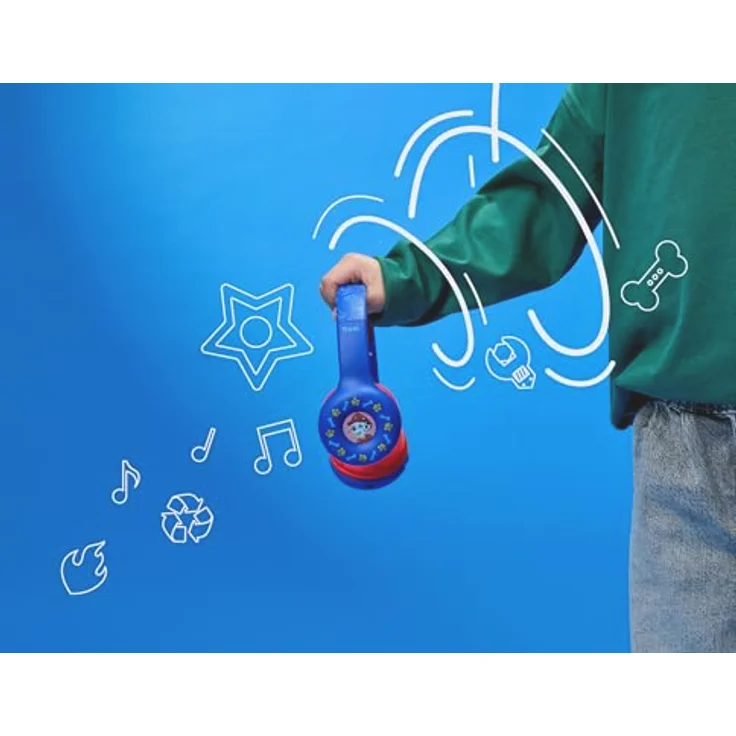 Trust Nouna Kabellose Kopfhörer Paw Patrol Blau, mit integriertem Lautstärkeregler und Mikrofon, faltbares Design, kinderfreundlich – Bild 9