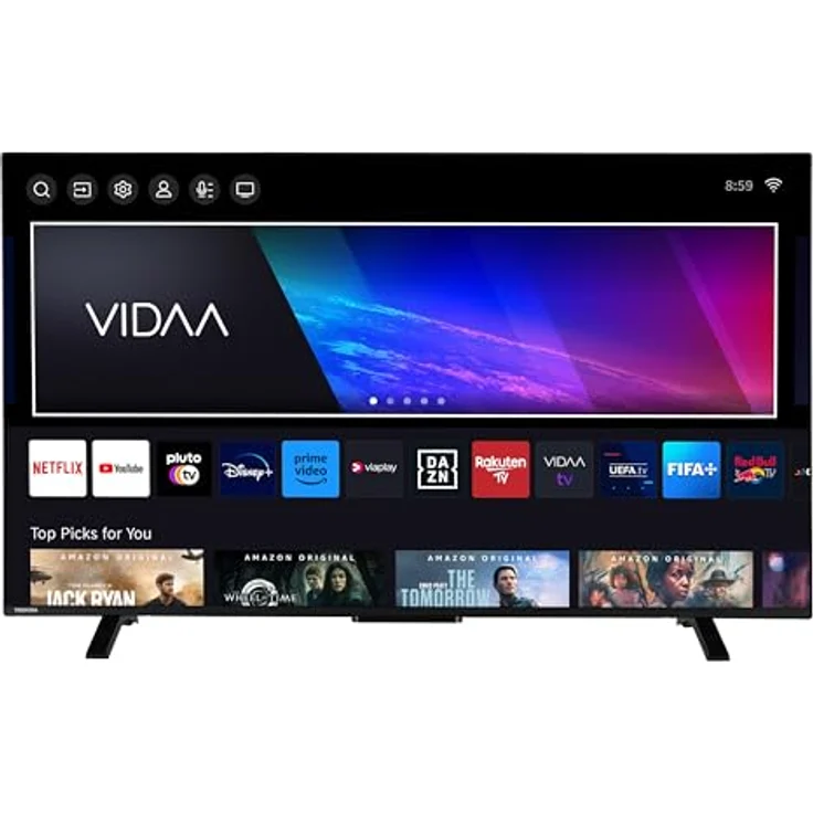 Toshiba Fernseher 55 Zoll Smart TV - VIDAA TV (4K UHD LED TV, Dolby Vision HDR, Triple-Tuner) 55UV2363DAN - Schwarz – Bild 1