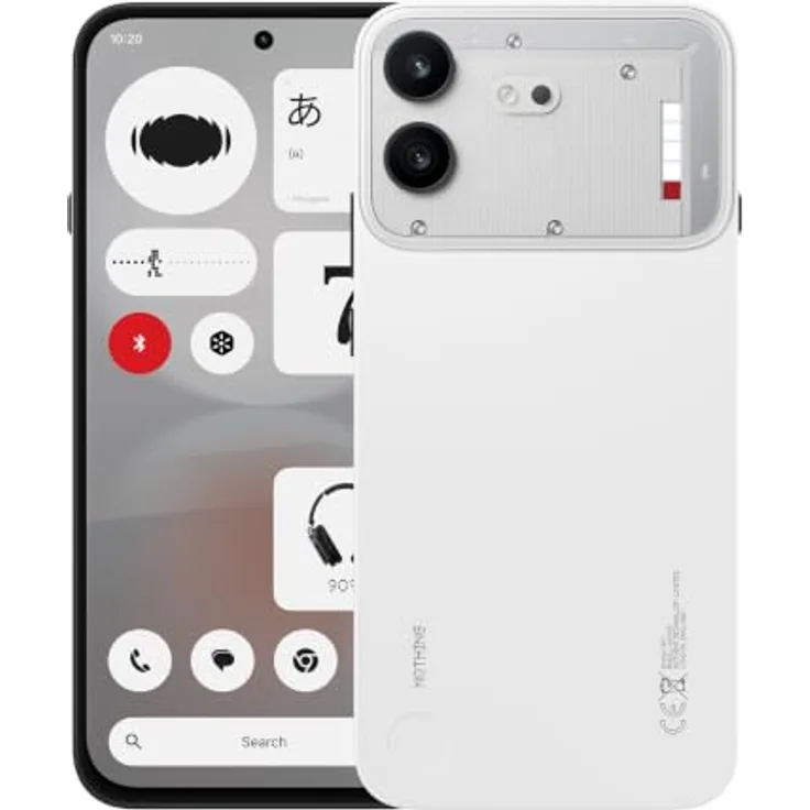 Nothing Phone (4b), SIM-freies Android 16 Smartphone, 50 MP Kamera, 6,67" 120 Hz AMOLED Display, 5200 mAh Akku, 8 GB RAM + 128 GB Speicher, Dual-SIM, Glyph Bar, Weiß