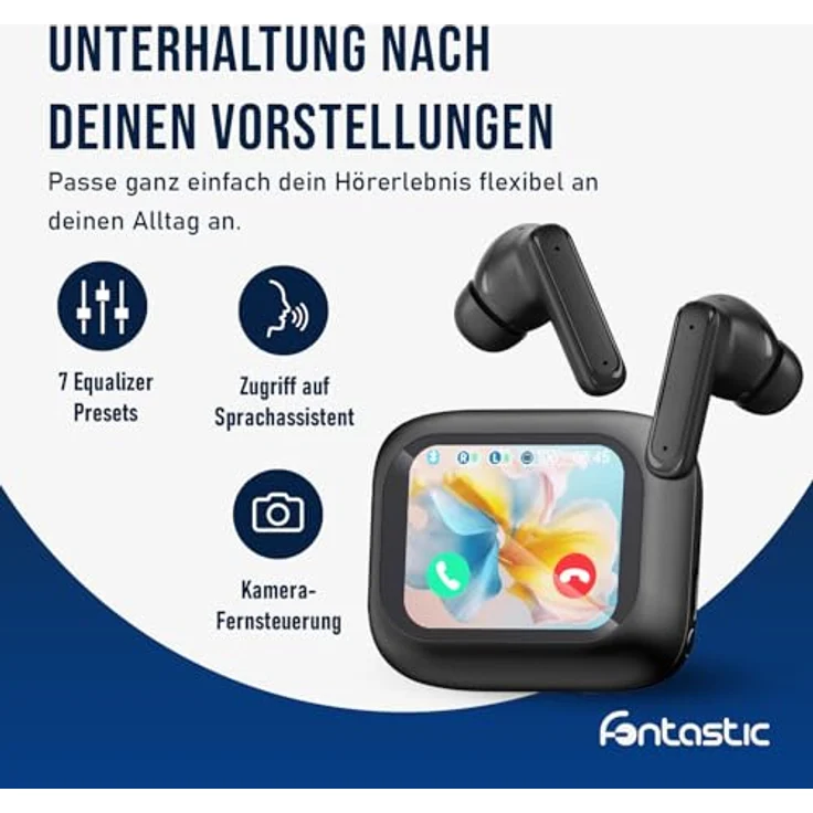 Fontastic In-Ear Kopfhörer DISPA+ Smart Case, schwarz, True Wireless mit ANC- und ENC-Technologie – Bild 7