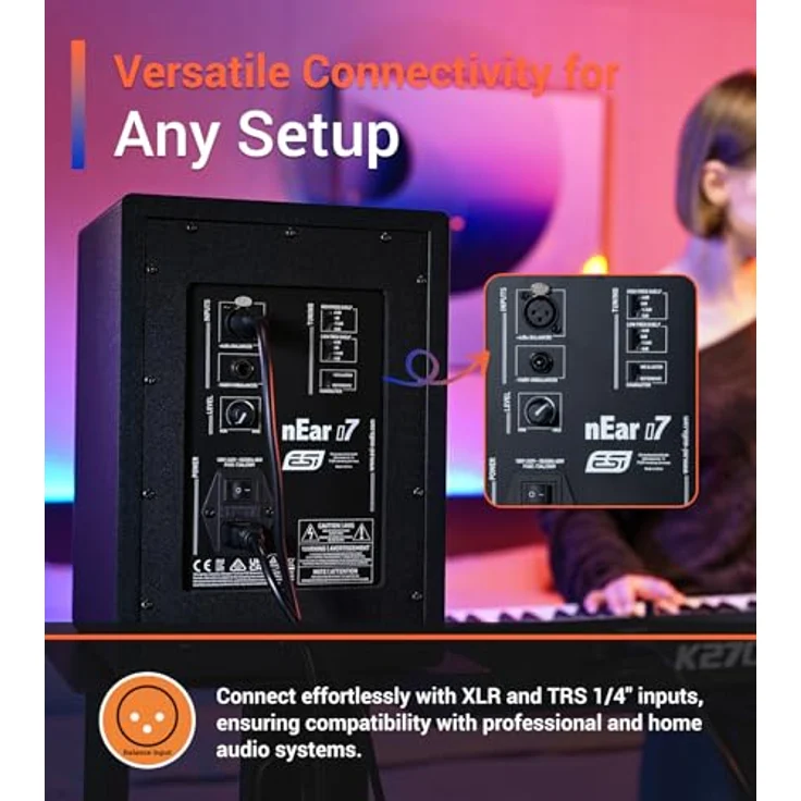 ESI nEar i7, Aktiver 6,5-Zoll Studiomonitor mit DSP und 2-Wege Class-D-Verstärkung, Schwarz – Bild 5