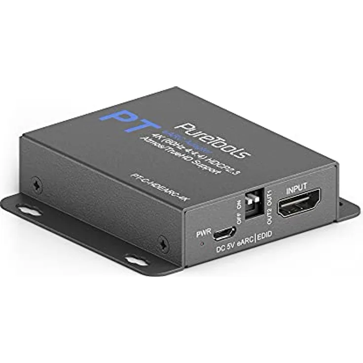 PureTools eARC Audio Adapter, Splitter und Extraktor – Extrahiert Dolby Atmos TrueHD DTS-HD von HDMI 2.1 eARC-Geräten auf ältere Audio/Video Receiver