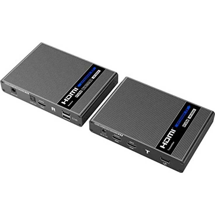 PremiumCord HDMI 2.0 KVM Extender Ultra HD bis zu 70m mit USB-Übertragung über Patchkabel Cat6/Cat6a/Cat7, Metallgehäuse, Kompatibel mit 4Kx2K @ 60Hz