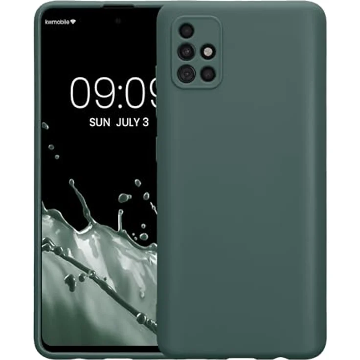 kwmobile Handyhülle für Samsung Galaxy A51 - weiches TPU Silikon Case in Blaugrün mit rutschfester Beschaffenheit und präzisen Ausschnitten für Kameralinsen – Bild 5