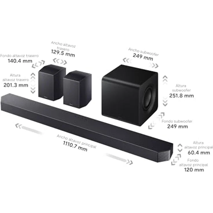 Samsung HW-Q930H/XC, 9.1.4 Kanäle Soundbar mit 580 W Leistung, kabelloser Subwoofer 200 W, Schwarz, Titan Black – Bild 6