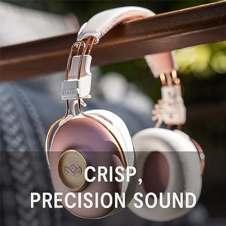 House of Marley Positive Vibration Frequency Over-Ear-Wireless-Kopfhörer - Bluetooth-Kopfhörer, 34 h Wiedergabe, Passive Geräuschunterdrückung, Steuerung & Mikrofon, nachhaltiges Material, Kupfer – Bild 4