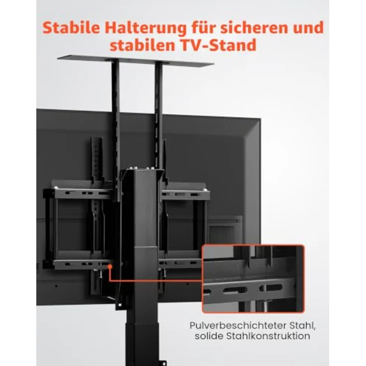 VEVOR Motorisierter TV-Liftständer, verstellbare Halterung für 32-55 Zoll Fernseher, 60 kg Traglast, elektrische Höhenverstellung mit Fernbedienung, pulverbeschichteter Stahl – Bild 4