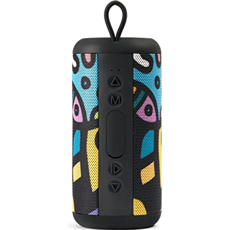 Music Sound | Speaker Vertical | Bluetooth 5.0 Outdoor Lautsprecher - 5 Watt Leistung - Playtime 4 Stunden - Aufladen 1,5 Stunden - Micro-SD-Eingänge, USB-Key und AUX-Kabel - Muster Modern Art – Bild 2