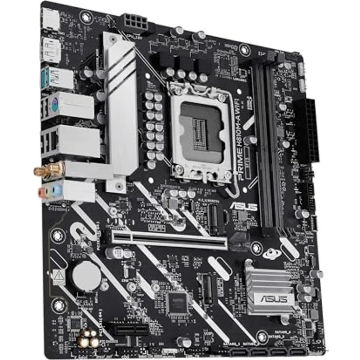 ASUS Prime H810M-A WiFi, Mainboard Intel mATX, DDR5-Slot, PCIe 4.0, 2 M.2-Steckplätze, WiFi 6E, Ethernet Intel 16 GB, DisplayPort, HDMI, USB-A 10 Gbit/s, USB-C 5 Gbit/s, Schwarz – Bild 4