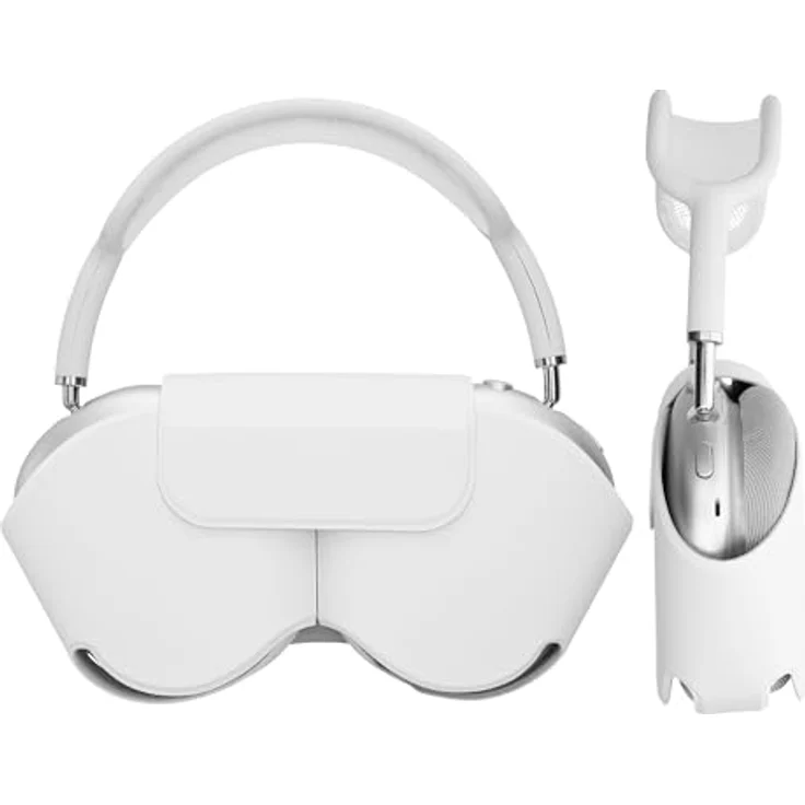 kwmobile Apple AirPods Max Case - weiche Kopfhörer Tasche aus Polyester - Cover in Weiß – Bild 1