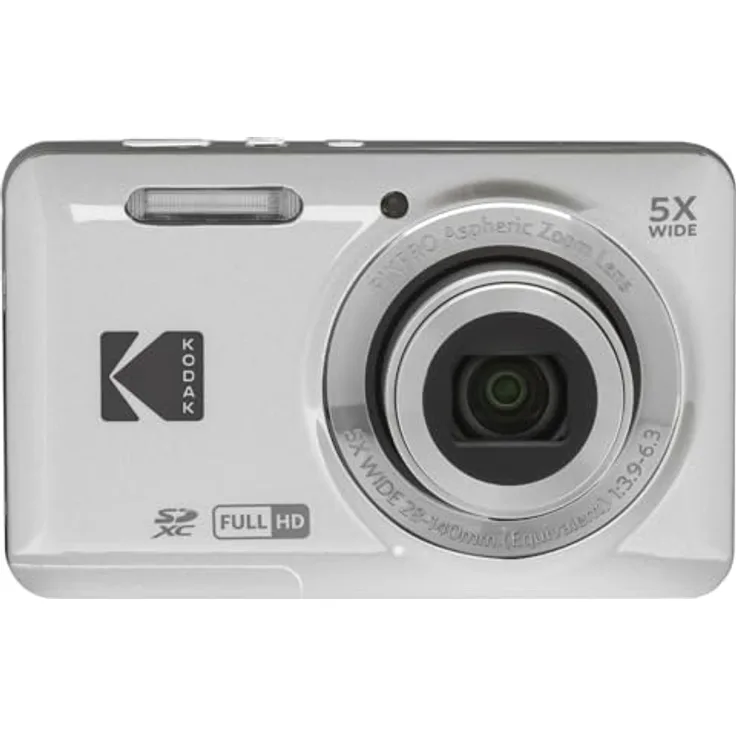KODAK FZ55, Kompaktkamera mit 16 MP, 5x optischem Zoom, Full HD Video, Silber