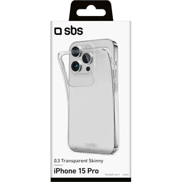 SBS Skinny - Transparente Handyhülle für Apple iPhone 15 Pro, Flexibles TPU Backcover – Bild 2