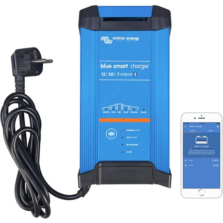Victron Energy Blue Smart 24/16, Bleiakku-Ladegerät 24V mit Bluetooth, 16A Ladeleistung, adaptivem 6-stufigem Lade-Algorithmus
