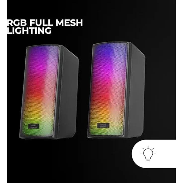 Mars Gaming MSRGB2, Bluetooth 5.3 Lautsprecher mit 15W, DSP Soundprozessor, dynamischer RGB-Beleuchtung und Steuerbox, Schwarz – Bild 3