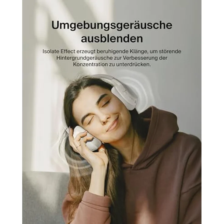 Belkin SoundForm Isolate Noise Cancelling Kopfhörer kabellos Bluetooth Kopfhörer, Headset mit Mikrofon, Over-Ear-Kopfhörer mit 60 Stunden Wiedergabe, tiefer Bass, CloudCushion Hörmuscheln – Sandfarben – Bild 3