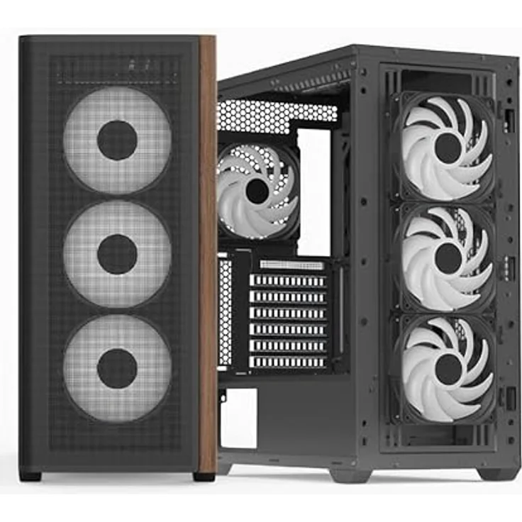 Aerocool D501A PC-Gehäuse, Midi-Tower, ATX, Tempered Glass - schwarz – Bild 2
