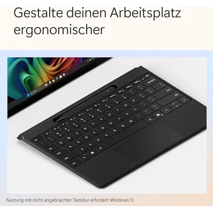 MICROSOFT Surface Pro Flex Keyboard, Tablet-Tastatur mit haptischem Touchpad, schwarz, abwärtskompatibel mit Surface Pro 8/9 – Bild 6