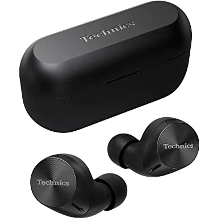 Technics EAH-AZ60M2EK kabellose Ohrhörer mit Noise Cancelling, Multipoint Bluetooth, komfortable In-Ear-Kopfhörer mit integriertem Mikrofon, anpassbare Passform, bis zu 7 Stunden Wiedergabe, Schwarz