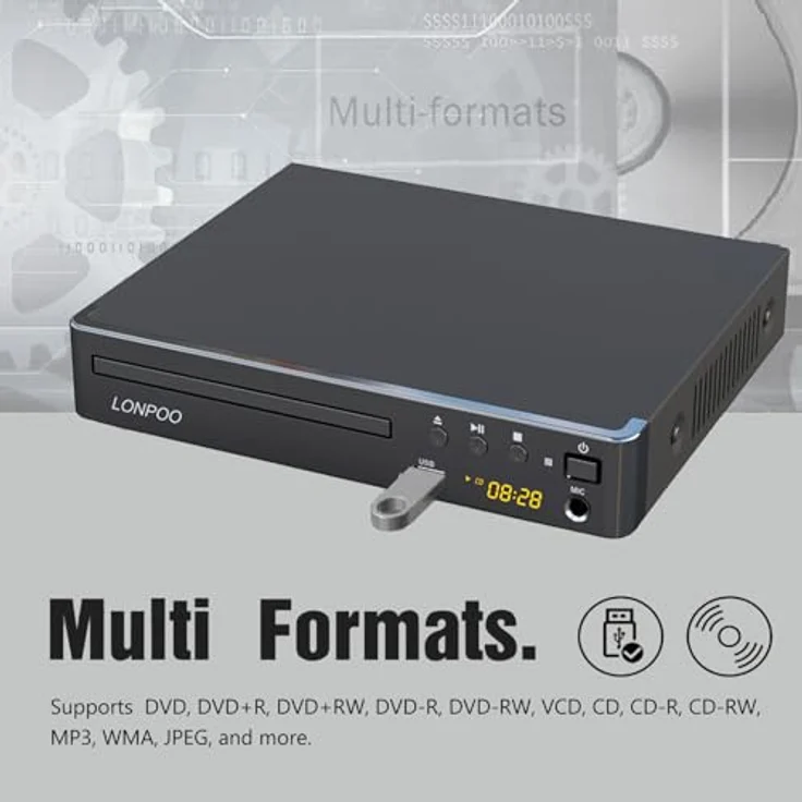 RCA LONPOO Kompakt DVD-Player Multi Regionen HDMI – Bild 6