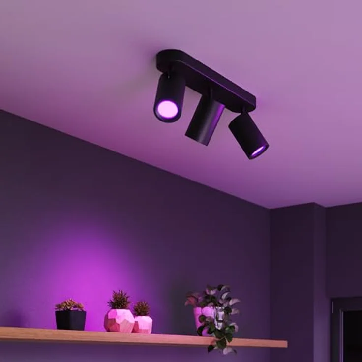 CALEX WLAN LED Deckenlampe, 3 Flammig Spot, Steuerbar via App, kompatibel mit Amazon Alexa, Schwarz, Oval – Bild 4