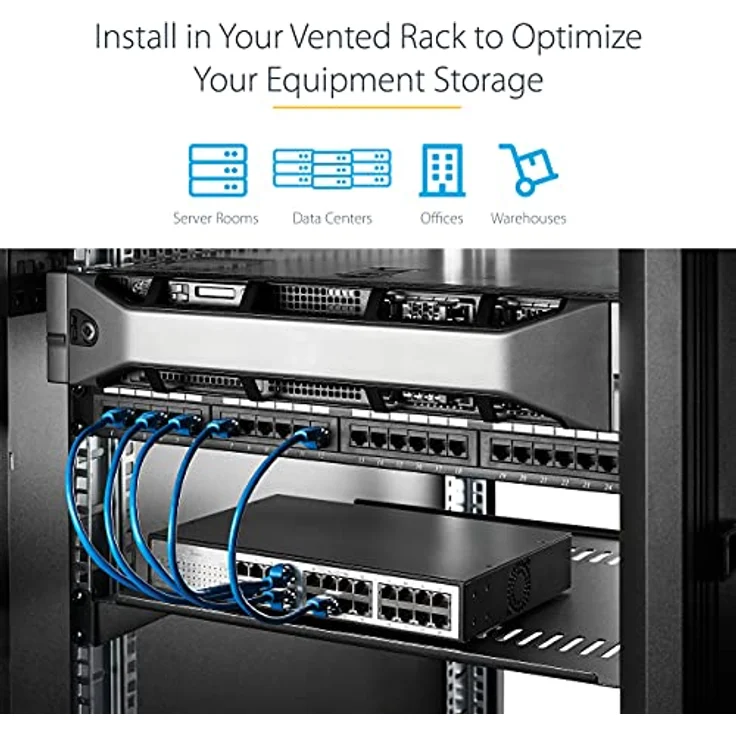 StarTech.com Belüfteter Server Rack Fachboden 1 HE - 40,6 cm Tief - Stahl - Preisvergleich – Bild 5