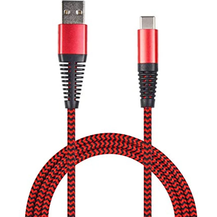 2GO USB Lade-/Datenkabel USB Type-C 3.1, 1m Nylon, rot – Bild 1