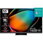 Hisense 55U8KQ Mini LED 4K ULED Smart TV - 139 cm (55 Zoll) Dolby Vision IQ & Atmos, 120Hz Panel, Game Mode Pro, UHD AI Upscaler, HDR10+, Bluetooth, Apple AirPlay, Alexa, anthrazit [2023], anthazit