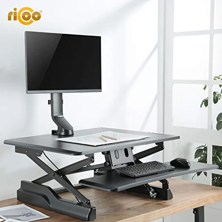 RICOO Monitor Halterung Tisch, VESA Tischhalterung für 17-27 Zoll, Monitorhalterung 1 Monitor Arm TS2011, Bildschirmhalterung Neigbar Schwenkbar Monitorarm Bildschirm Halterung Halter Monitorhalter – Bild 4