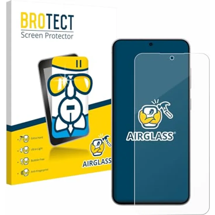 BROTECT Schutzglas für Samsung Galaxy S25 FE, Displayschutzfolie made in Germany, 9H kratzfest, anti-fingerprint, transparent