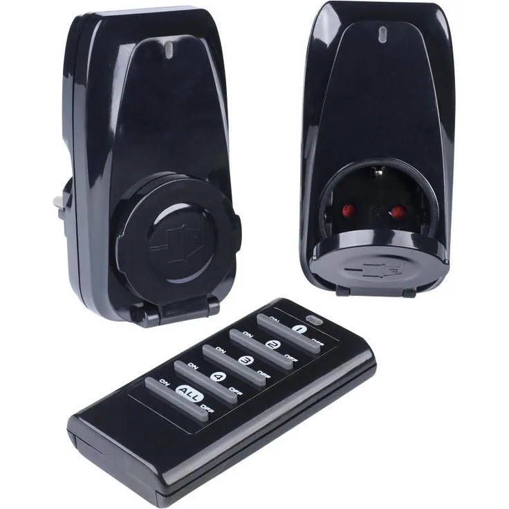 Vivanco 63781 2-fach Outdoor Funksteckerset, 1150W, schwarz