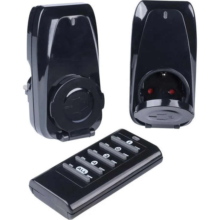 Vivanco 63781 2-fach Outdoor Funksteckerset, 1150W, schwarz