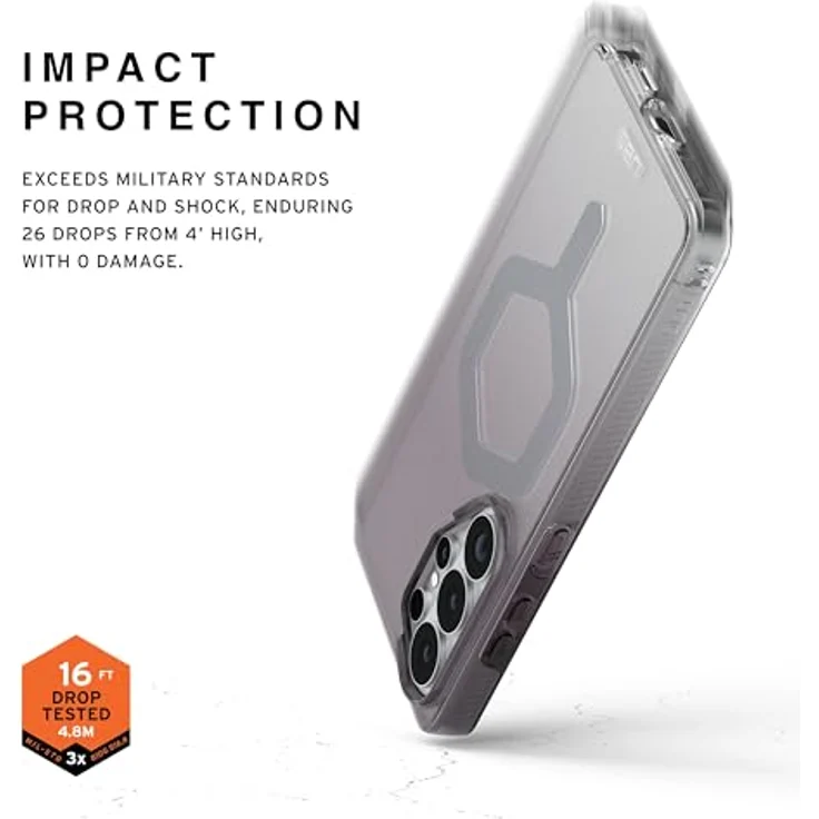 URBAN ARMOR GEAR Plyo Case für Samsung Galaxy S26 Ultra, sturzsicheres Cover mit Magnetring, Wireless Charging kompatibel, schwarz/transparent/Ombre – Bild 3