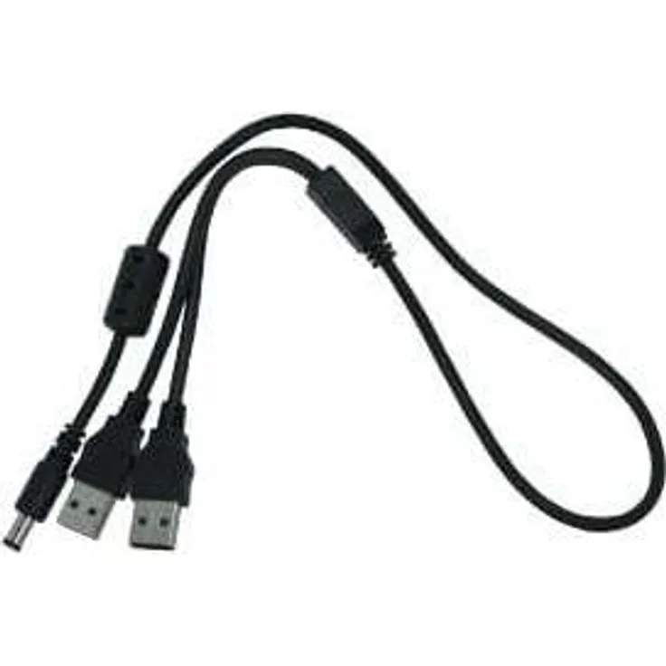 Silex E1639, 0,5 m Y-USB Stromkabel mit 2 x USB A, Schwarz