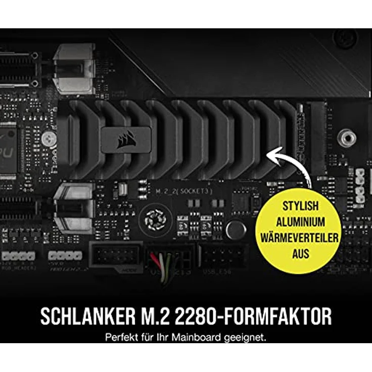 CORSAIR MP600 PRO XT - Solid-State-Disk - verschlüsselt - 2 TB - intern - M.2 2280 - PCI Express 4.0 x4 (NVMe) - 256-Bit-AES - integrierter Kühlkörper – Bild 5