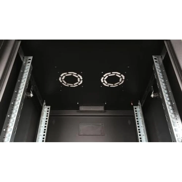 Equip Serverschrank 19" 12U 600x600mm Glastür schwarz - Netzwerkschrank mit gehärteter Glasfront und abnehmbaren Seitenteilen – Bild 5