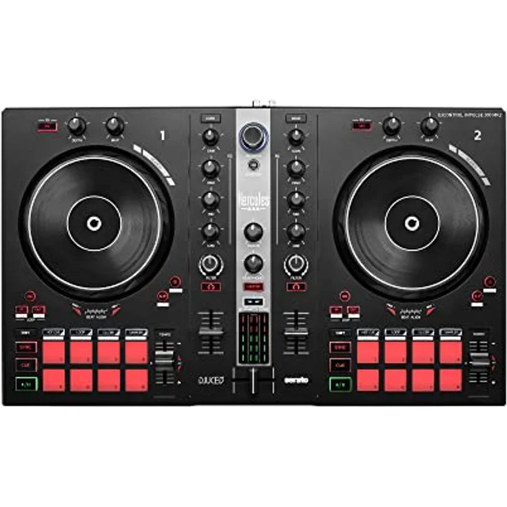 Hercules DJControl Inpulse 300 MK2 – USB-DJ-Controller – 2 Decks mit 16 Pads und eingebauter Soundkarte – Bild 1