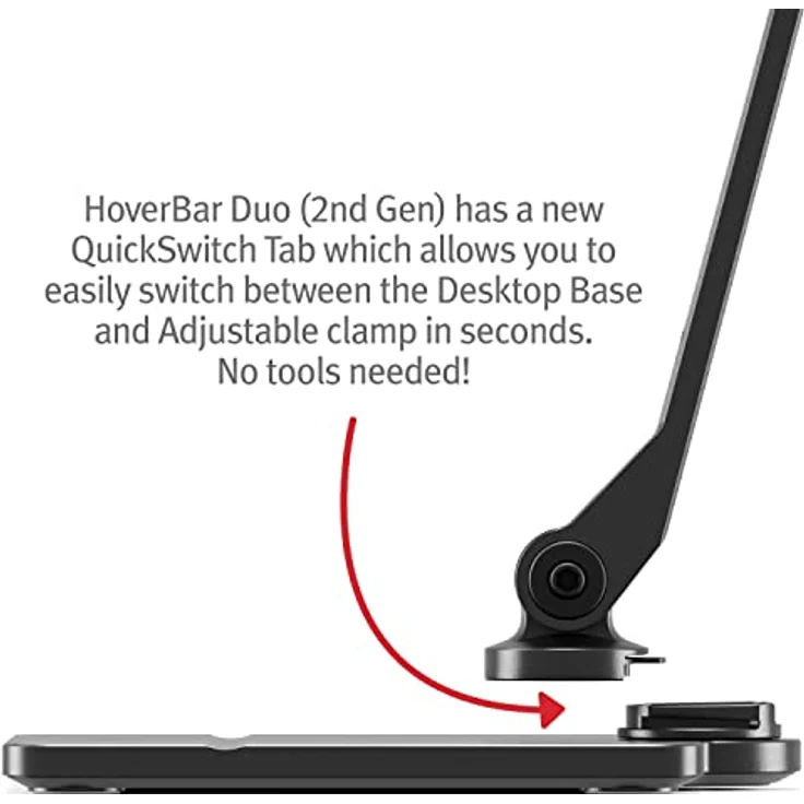 Twelve South HoverBar Duo (2nd Gen) for iPad/iPad Pro/Tablets | Adjustable Arm with New Quick-Release Weighted Base and Surface Clamp Attachments for Mounting iPad (Black) – Bild 3