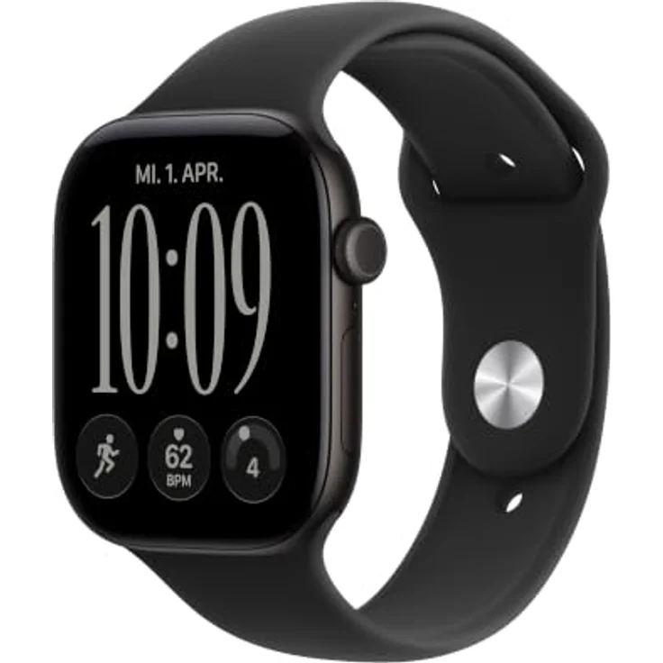 Apple Watch Series 12, 46mm Smartwatch mit Schwarz Aluminiumgehäuse, Schwarz Sport Band, leistungsstarker Gesundheits-Tracker – Bild 1