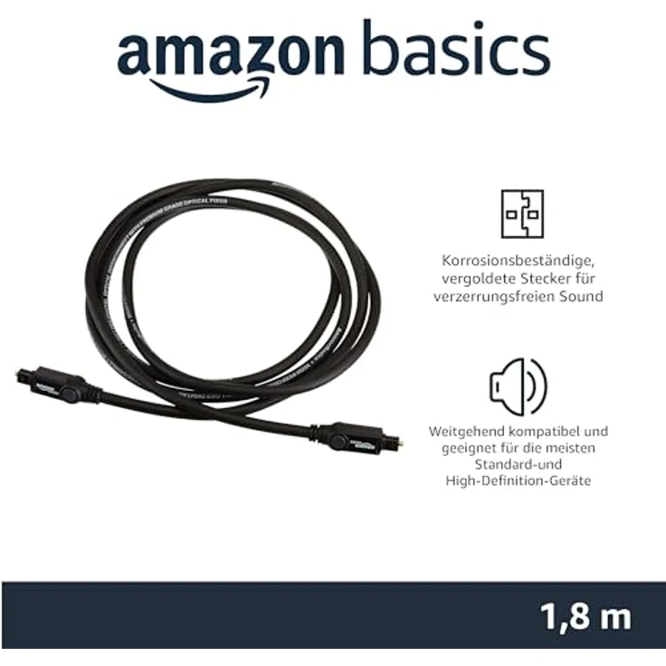 AmazonBasics Toslink Optisches Digital-Audiokabel, 1,83 m – Bild 2
