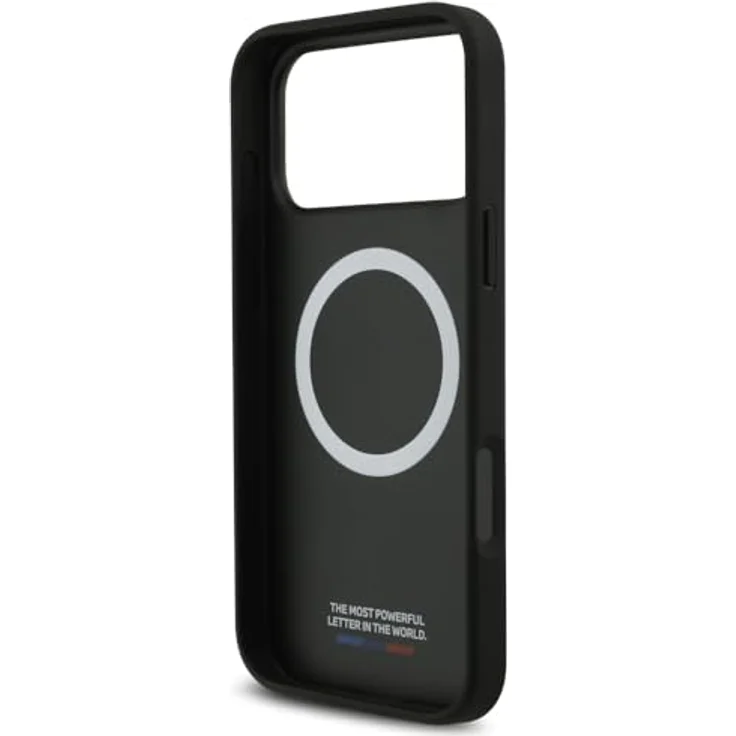 BMW M Carbon Tricolor Line MagSafe Handyhülle für iPhone 17 Pro Max, Schwarz mit Metall-Logo, 6,9 Zoll, Kantenschutz – Bild 7