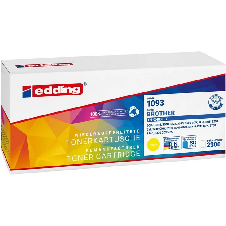 edding Tonerpatrone edding 18-1093, gelb, kompatibel zu Brother TN-248XLY, ca. 2.300 Seiten