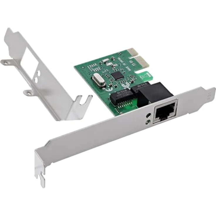 InLine Gigabit Netzwerkkarte PCIe x1, RJ45 LAN Karte 10/100/1000 Mb/s, Realtek RTL8111F, Low Profile, Wake-on-LAN, für Windows/Linux Server/Desktop, 51127F – Bild 1